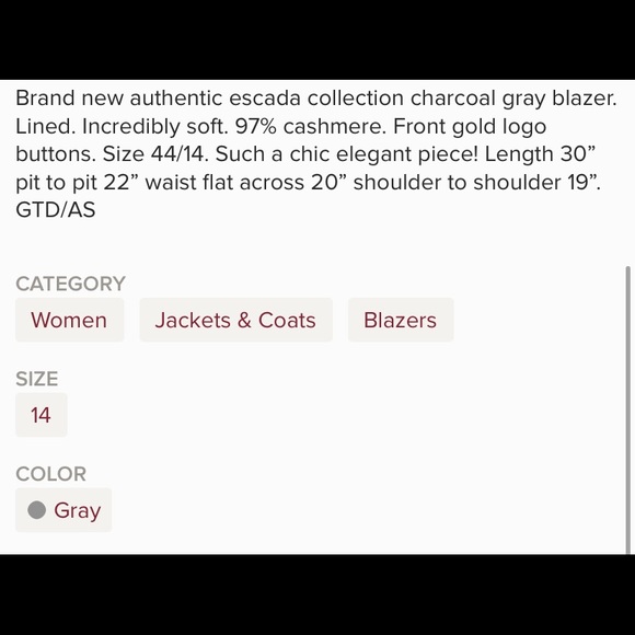 NEW Escada Cashmere Blazer - Picture 5 of 5